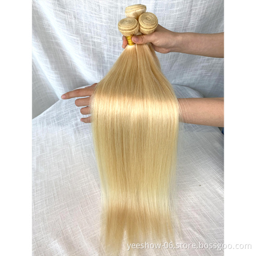 100% full cuticle aligned high quality 100 human bundles  double drawn brazilian hair extensions 613 human bundles